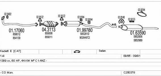 Mts C250378005102 Exhaust system C250378005102