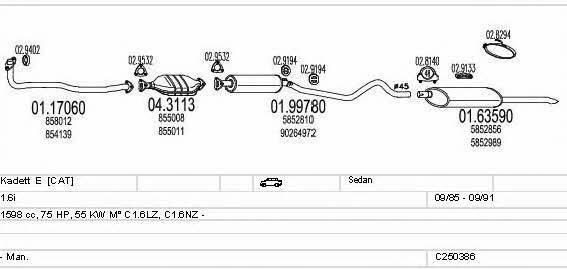 Mts C250386005114 Exhaust system C250386005114