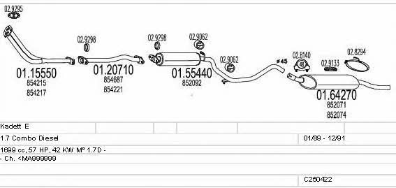  C250422005162 Exhaust system C250422005162