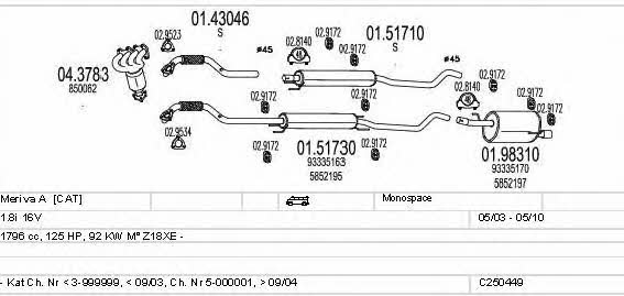 Mts C250449005635 Exhaust system C250449005635