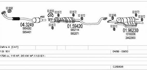Mts C250636005851 Exhaust system C250636005851 C250636005851 Mts Exhaust system