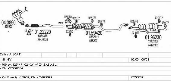 Mts C250637005852 Exhaust system C250637005852