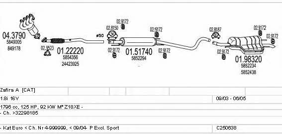  C250638005853 Exhaust system C250638005853