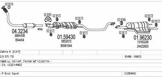  C250642005857 Exhaust system C250642005857