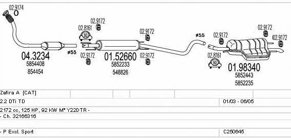 Mts C250645005860 Exhaust system C250645005860