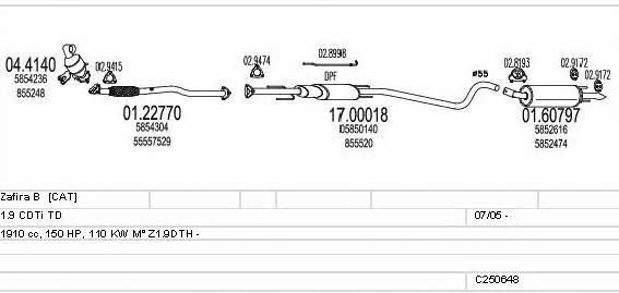 Mts C250648005865 Exhaust system C250648005865