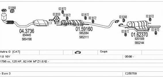 Mts C250709008109 Exhaust system C250709008109 C250709008109 Mts Exhaust system