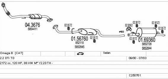  C250761007958 Exhaust system C250761007958