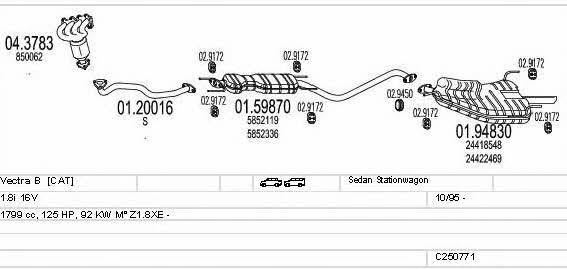 Mts C250771008013 Exhaust system C250771008013