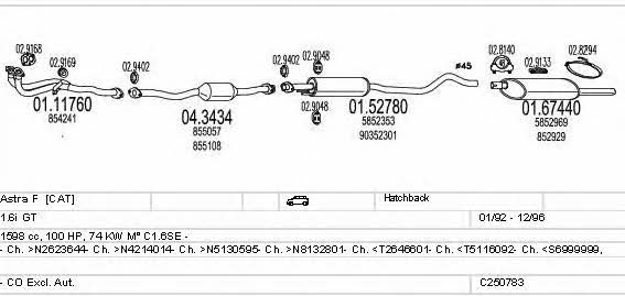 Mts C250783002289 Exhaust system C250783002289