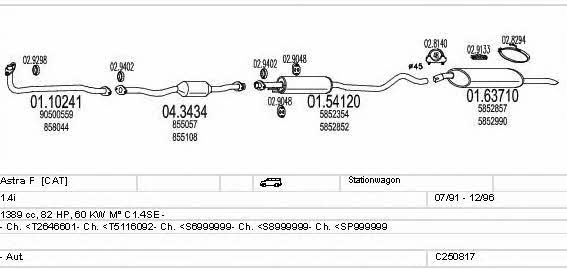  C250817009251 Exhaust system C250817009251