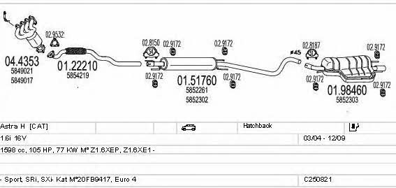 Mts C250821015563 Exhaust system C250821015563 C250821015563 Mts Exhaust system
