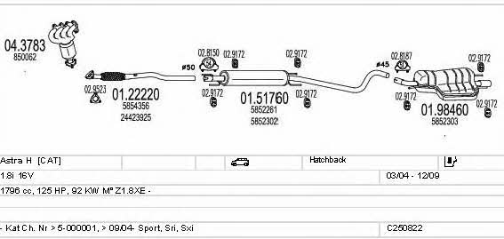 Mts C250822004880 Exhaust system C250822004880 C250822004880 Mts Exhaust system