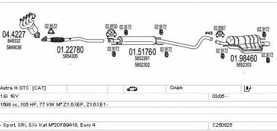 Mts C250825002331 Exhaust system C250825002331 C250825002331 Mts Exhaust system
