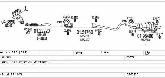 Mts C250826002332 Exhaust system C250826002332 C250826002332 Mts Exhaust system