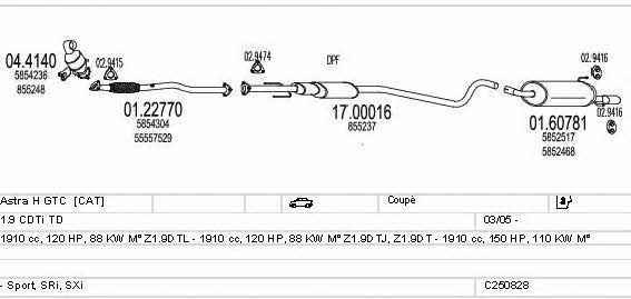  C250828009252 Exhaust system C250828009252