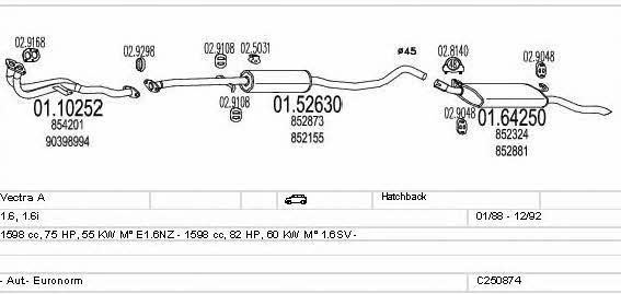 Mts C250874007065 Exhaust system C250874007065
