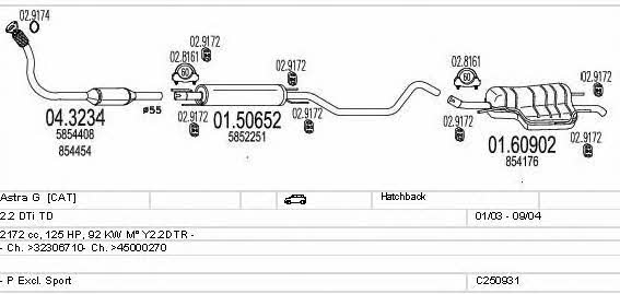 Mts C250931010506 Exhaust system C250931010506