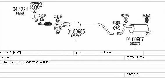 Mts C250945010520 Exhaust system C250945010520