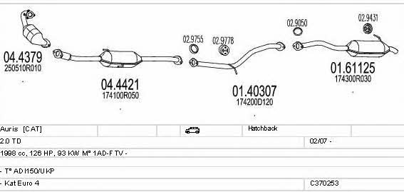  C370253016183 Exhaust system C370253016183