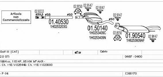 Mts C380170002973 Exhaust system C380170002973 C380170002973 Mts Exhaust system