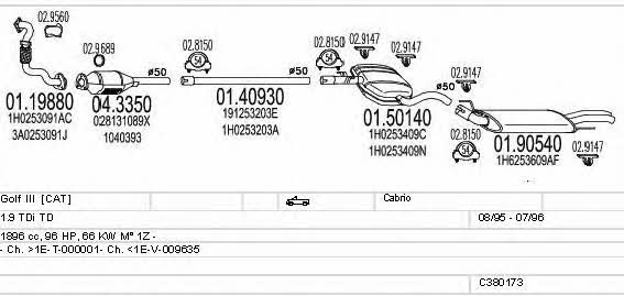 Mts C380173002976 Exhaust system C380173002976 C380173002976 Mts Exhaust system