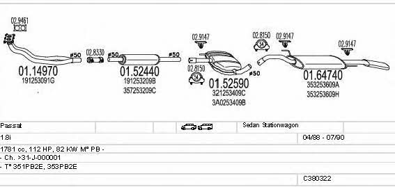  C380322003180 Exhaust system C380322003180