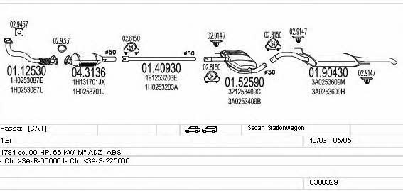  C380329003187 Exhaust system C380329003187