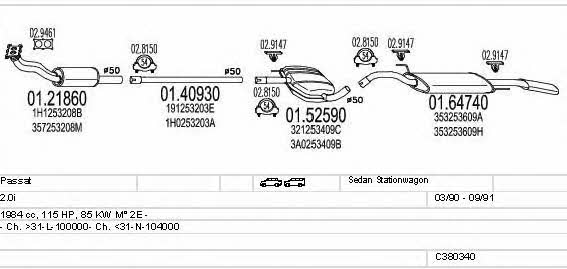 Mts C380340003198 Exhaust system C380340003198