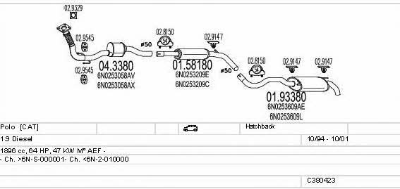 C380423001611 Mts Exhaust system