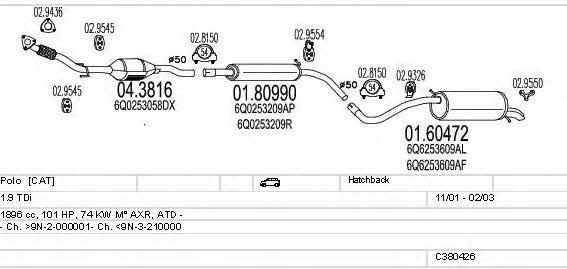 C380426001613 Mts Exhaust system