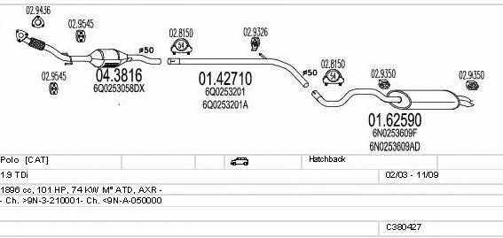 C380427001614 Mts Exhaust system