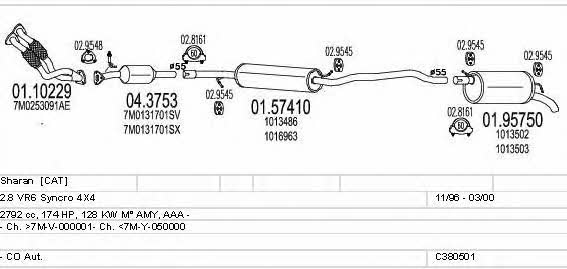 Mts C380501002457 Exhaust system C380501002457