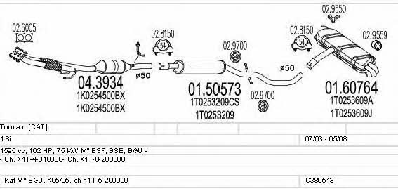  C380513002472 Exhaust system C380513002472