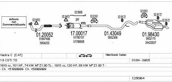 Mts C250984011628 Exhaust system C250984011628