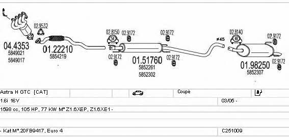 Mts C251009015524 Exhaust system C251009015524 C251009015524 Mts Exhaust system