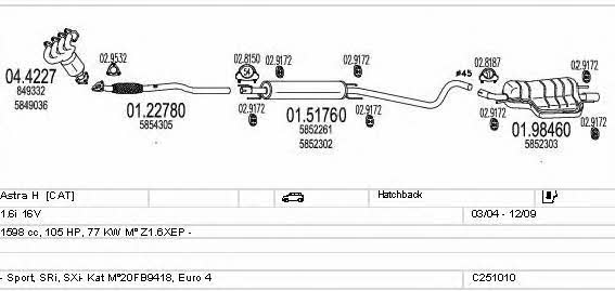 Mts C251010015543 Exhaust system C251010015543 C251010015543 Mts Exhaust system