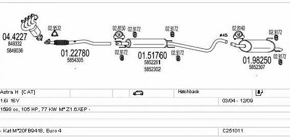 Mts C251011004852 Exhaust system C251011004852 C251011004852 Mts Exhaust system