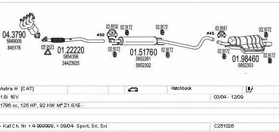 Mts C251026019204 Exhaust system C251026019204 C251026019204 Mts Exhaust system