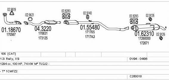  C260018005888 Exhaust system C260018005888