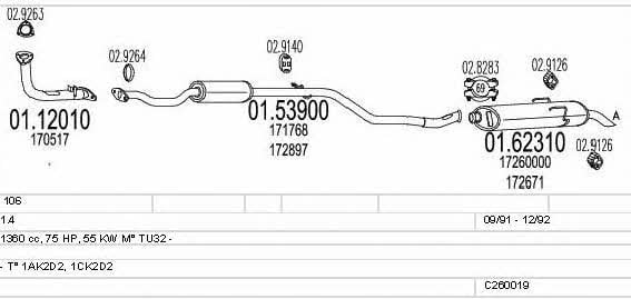Mts C260019005889 Exhaust system C260019005889
