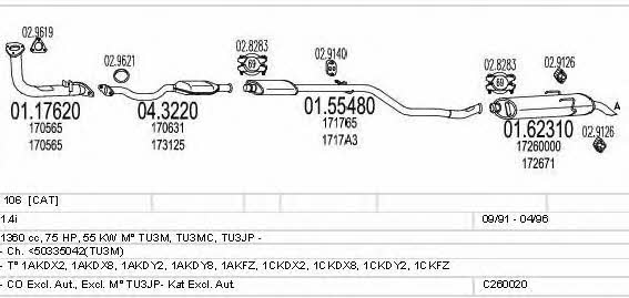 Mts C260020005890 Exhaust system C260020005890