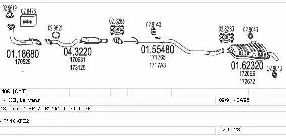 Mts C260023005894 Exhaust system C260023005894 C260023005894 Mts Exhaust system