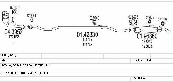 Mts C260024005895 Exhaust system C260024005895 C260024005895 Mts Exhaust system