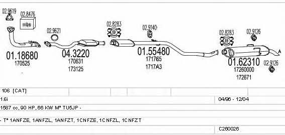 Mts C260026005897 Exhaust system C260026005897 C260026005897 Mts Exhaust system