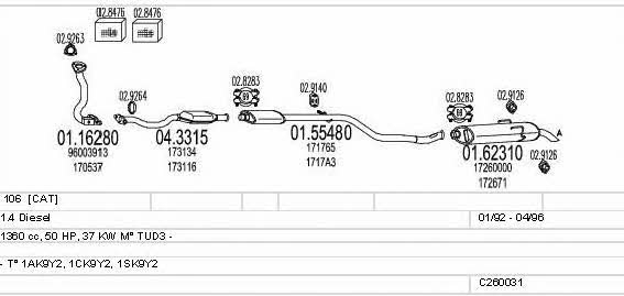 Mts C260031005902 Exhaust system C260031005902