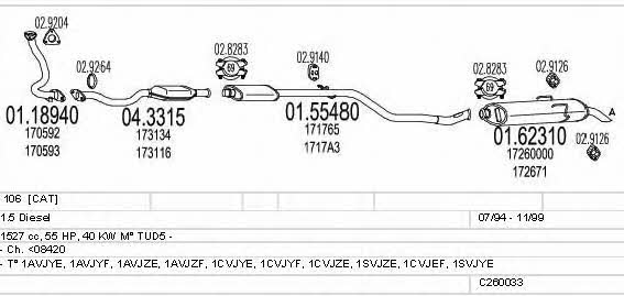 Mts C260033005904 Exhaust system C260033005904