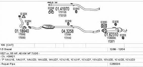 Mts C260034005905 Exhaust system C260034005905