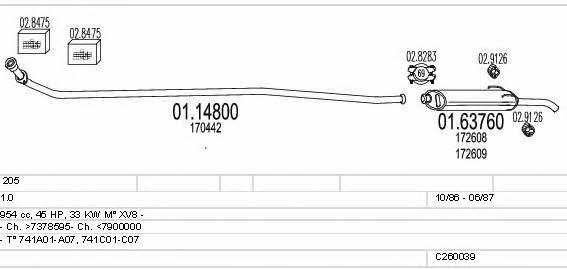 Mts C260039005913 Exhaust system C260039005913