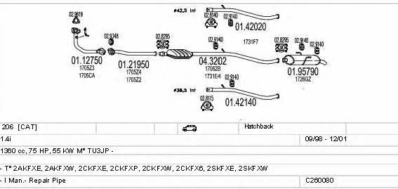 Mts C260080005957 Exhaust system C260080005957